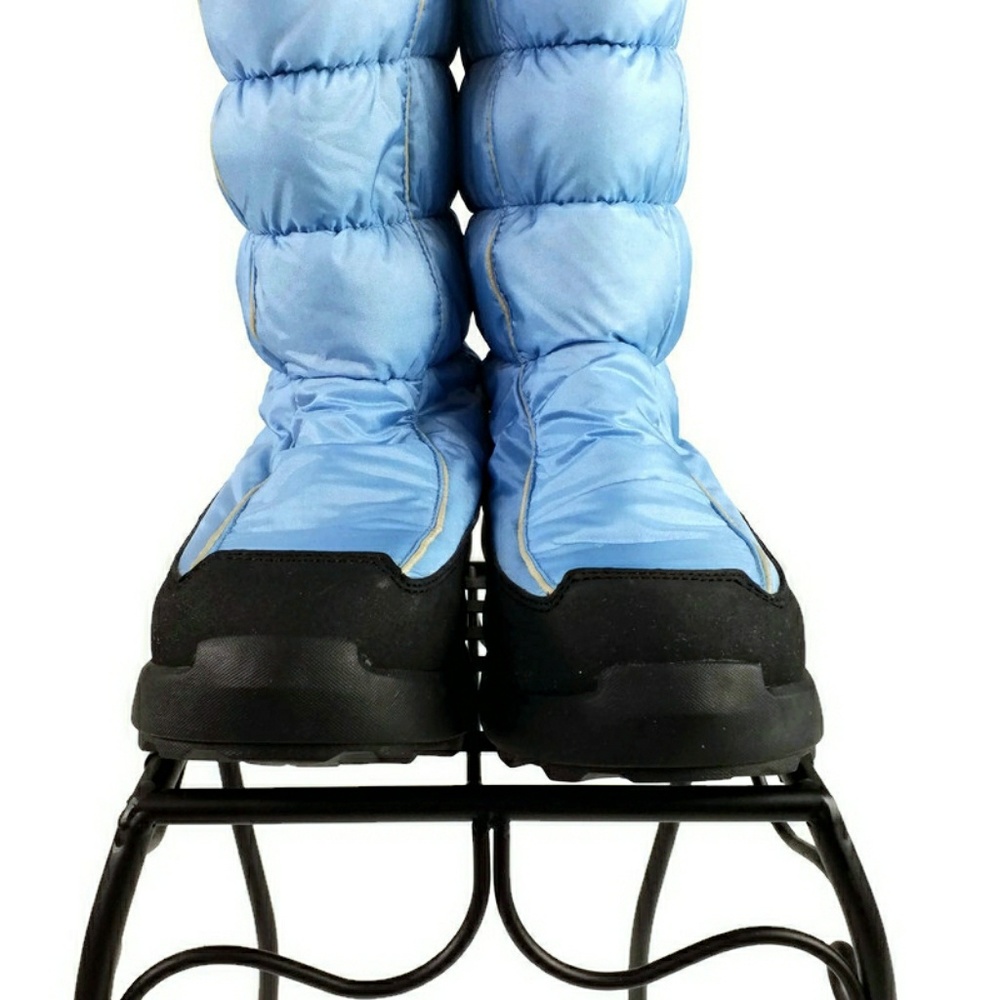 Kamik Powder Soft Top Blue Tan Trimmed Outdoor Quilted Puffer Boots Womens 8 - Picture 3 of 16